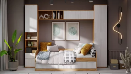 Шкаф настенный с полкой 2040 Хилтон, Дуб Крафт  