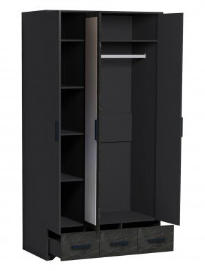 Шкаф 3-х створчатый Айрис, Антрацит 