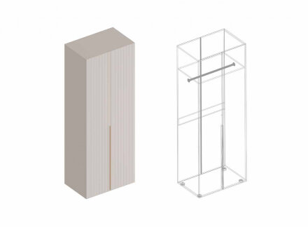Шкаф 2-х створчатый для одежды 800 Тефия 